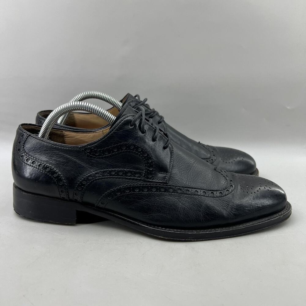 Magnanni Wingtip Oxford Men Size 8 M Black Leather Dress Brogue Formal Shoes